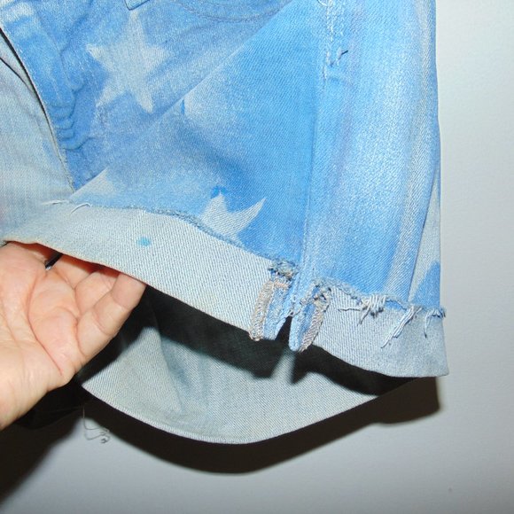 GAP 1969 US Flag Jean Shorts SZ 25 Womens CUT-OFFS Distressed Blue Denim Shorts - Picture 5 of 8